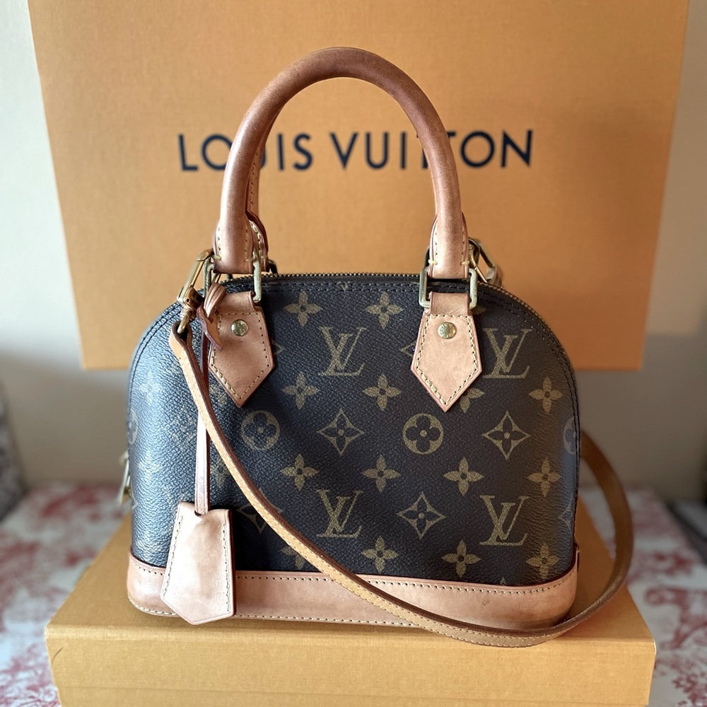 Louis Vuitton  Alma Bb brown monogram top handle bag
